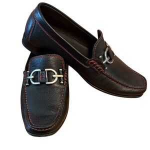 Donald Pliner Dacio Italian Leather Bit Loafer Black Size 7